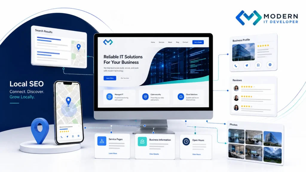 Integrated website and Google Maps local SEO strategy for business visibility