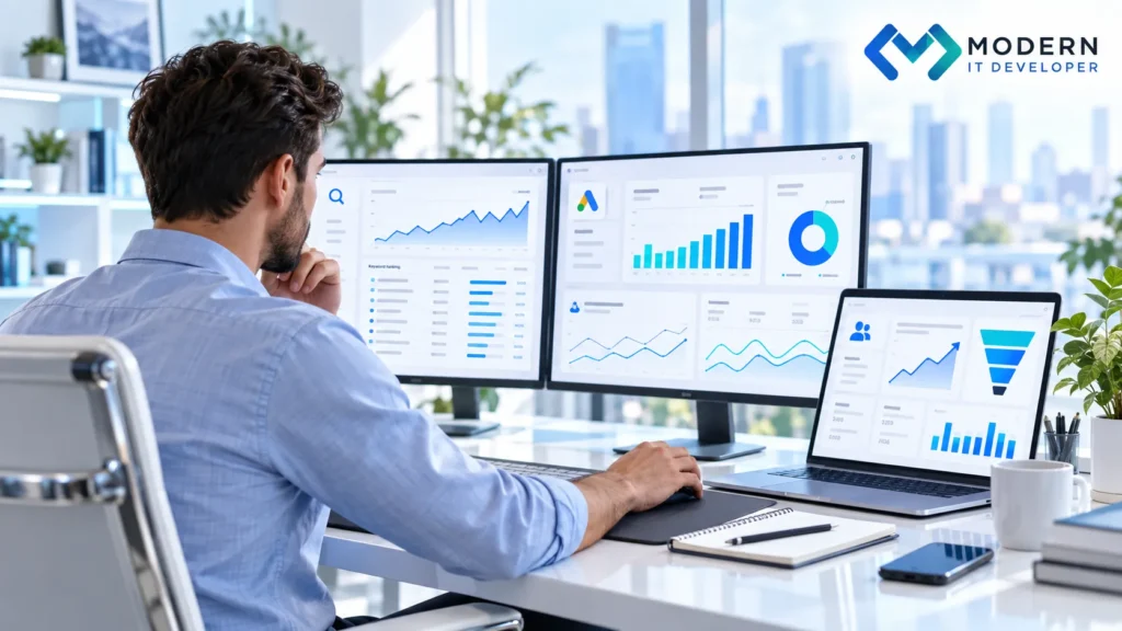 Digital marketer applying SEO advertising and analytics skills to a real website project