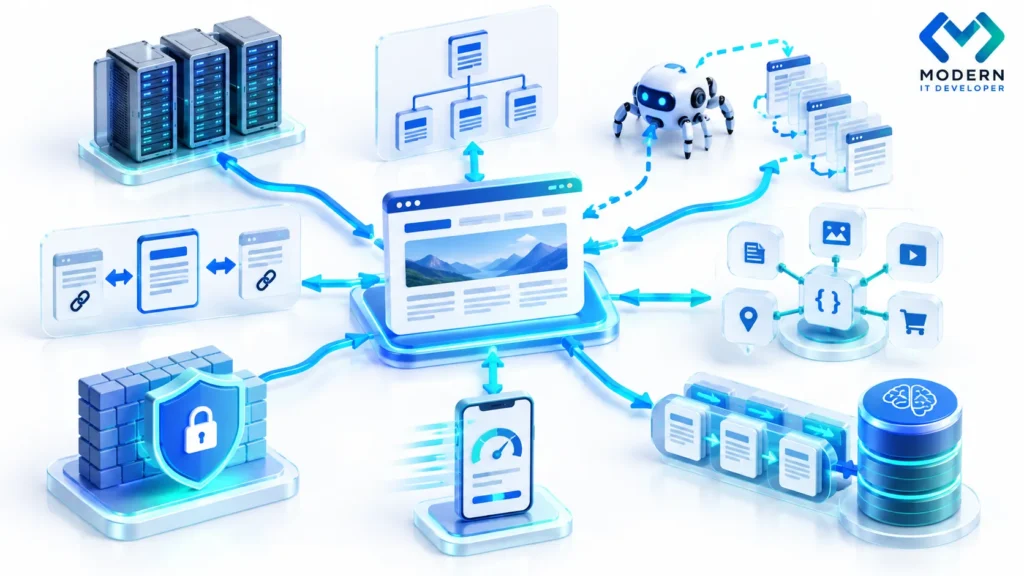 Technical SEO infrastructure supporting Google and AI search visibility