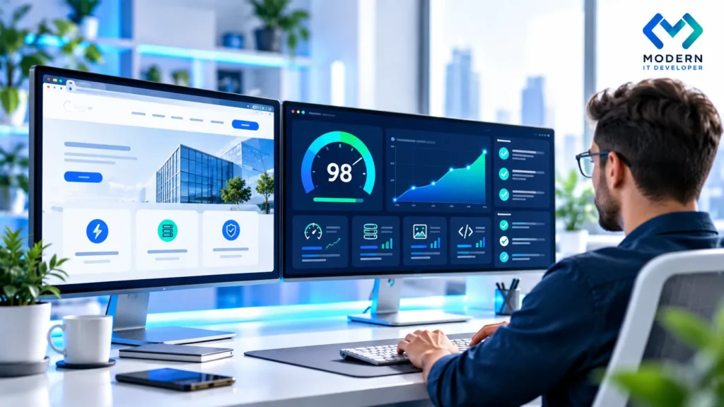 Website optimization and performance improvement concept
