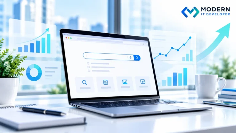 Business brand appearing in Google search results