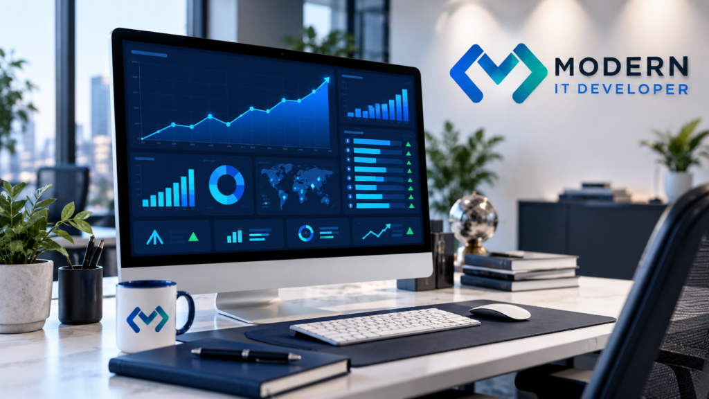 Search analytics dashboard showing SEO performance improvement