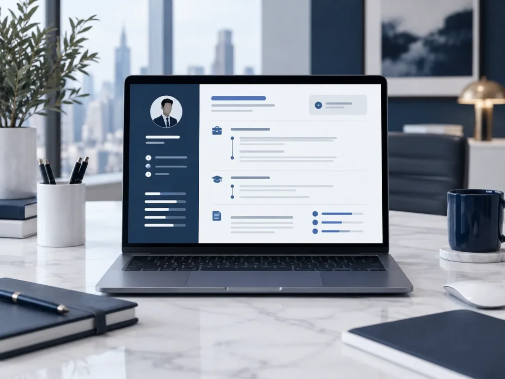 Professional resume layout with summary experience and skills sections