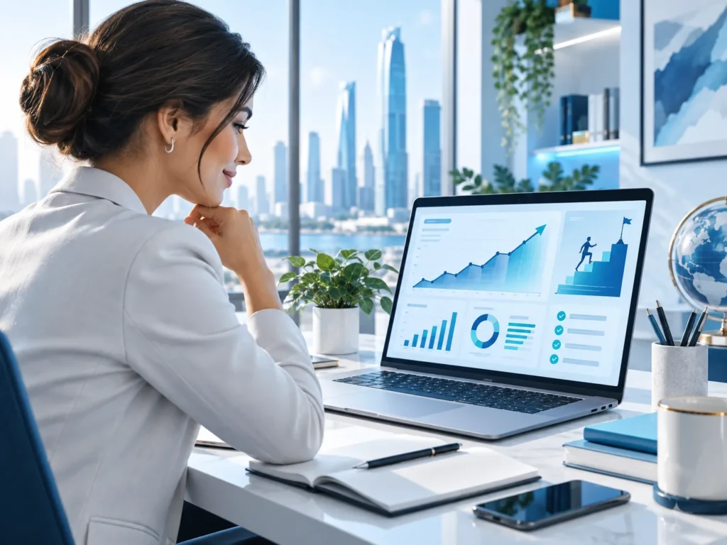 Professional building personal brand through career achievements