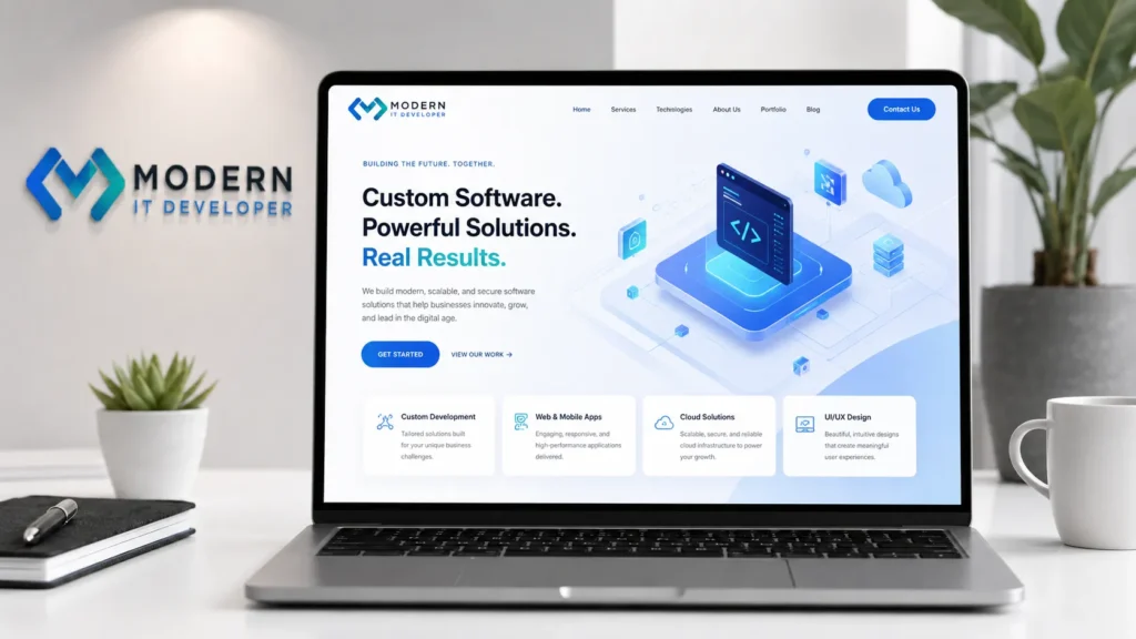 Website hero section with clear offer and conversion focused design