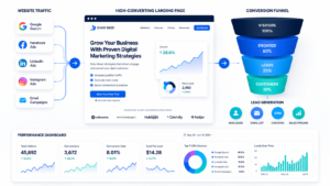 Landing page conversion optimization strategy for increasing leads.