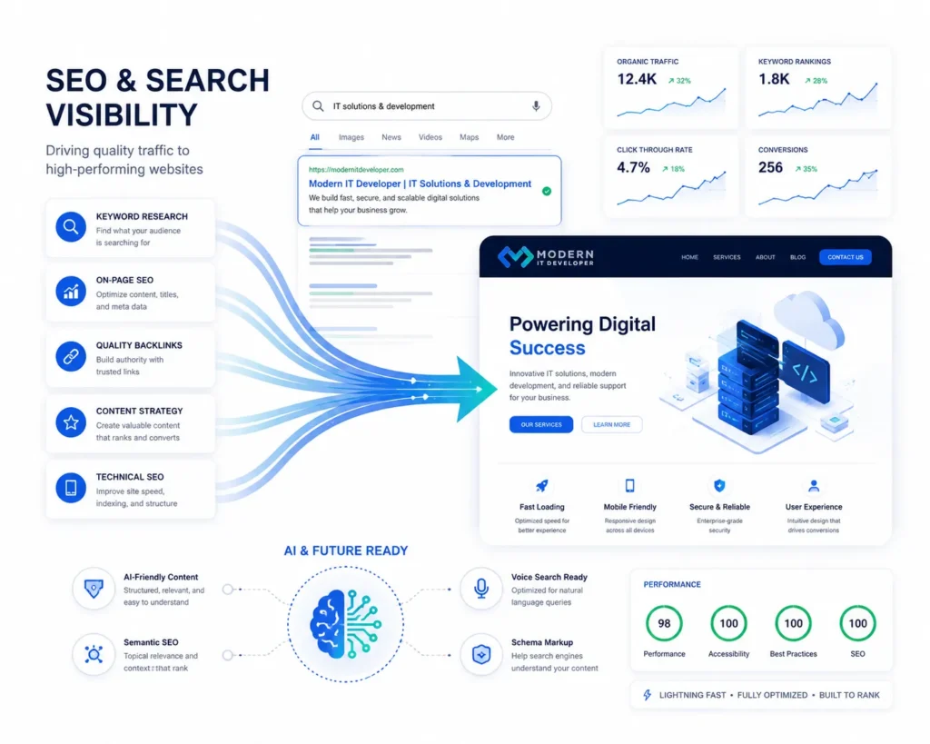 SEO traffic connected with conversion optimized website experience