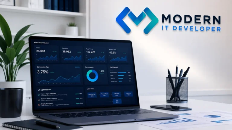 Website conversion rate optimization dashboard showing improved user experience
