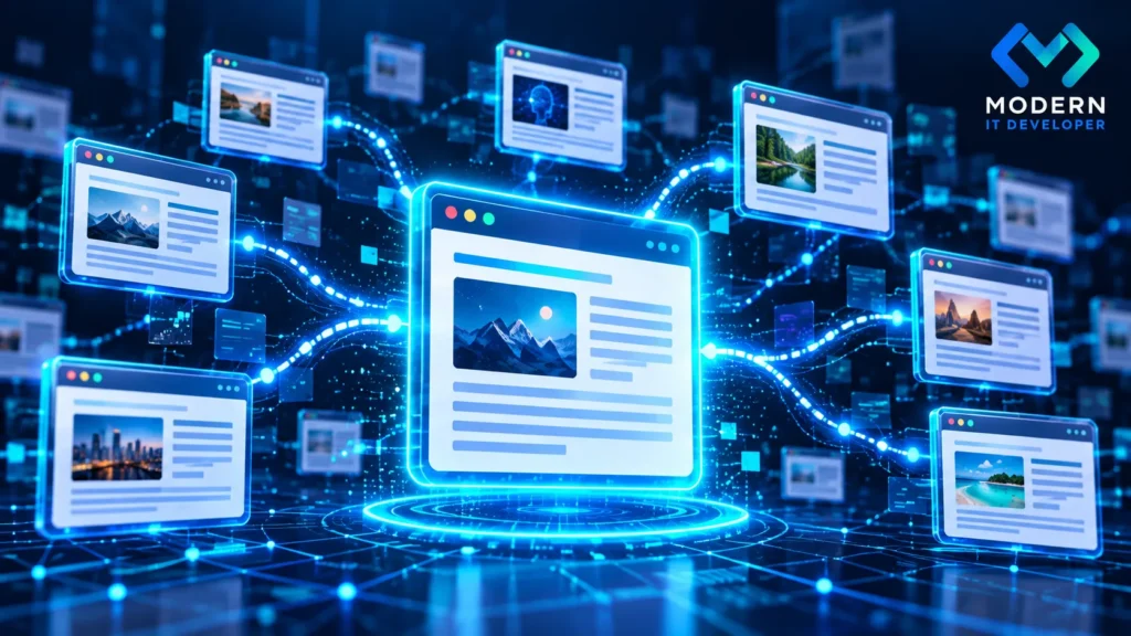 Website pages discovered through multiple AI search subtopics