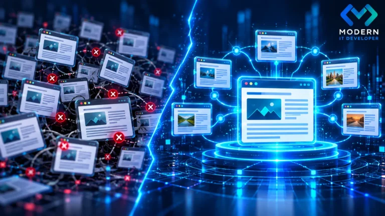 Strong topical SEO cluster compared with repetitive thin keyword pages